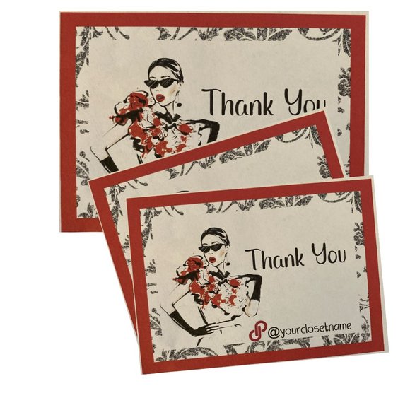 Feminine  Insert Packaging Thank You Cards - Picture 1 of 7
